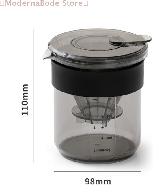 Hoeaden Drei-in-Eins Kaffeekanne mit Skala und Infuser, transparent, ideal für Reisen und Camping - Bild 1