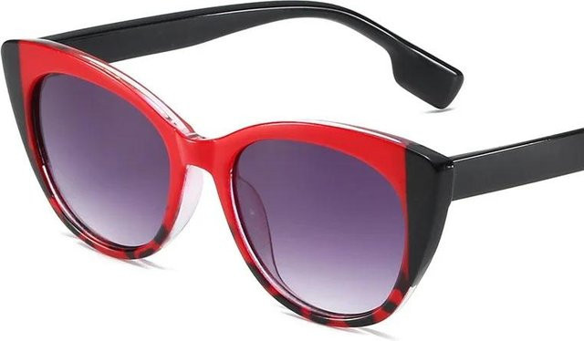Cat Eye Sonnenbrille Unisex, Vollrand, Kunststoff, rot - Bild 1