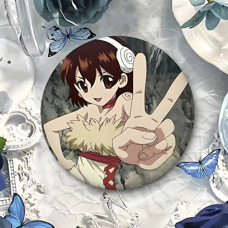 bilibili Dr. Stone Anstecknadeln, runde Brosche, Metall, Bunt / Mehrfarbig - Bild 6
