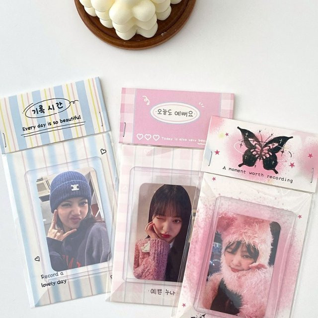 10er Set Kawaii Kpop Fotokartenhalter und Sammeltaschen aus Kunststoff in Multicolour für DIY Zubehör und Schreibwaren - Bild 1
