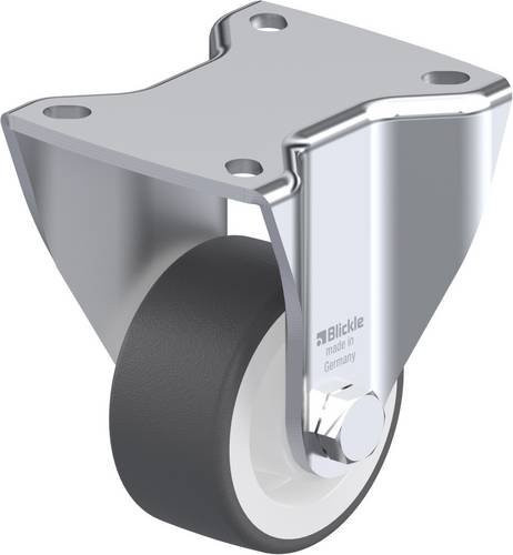 Blickle BH-POTH 75G Bockrolle aus verzinktem Stahl mit Kunststoffrad, Durchmesser: 75 mm, Tragfähigkeit: 200 kg, Farbe: Grau/Weiß - Bild 1