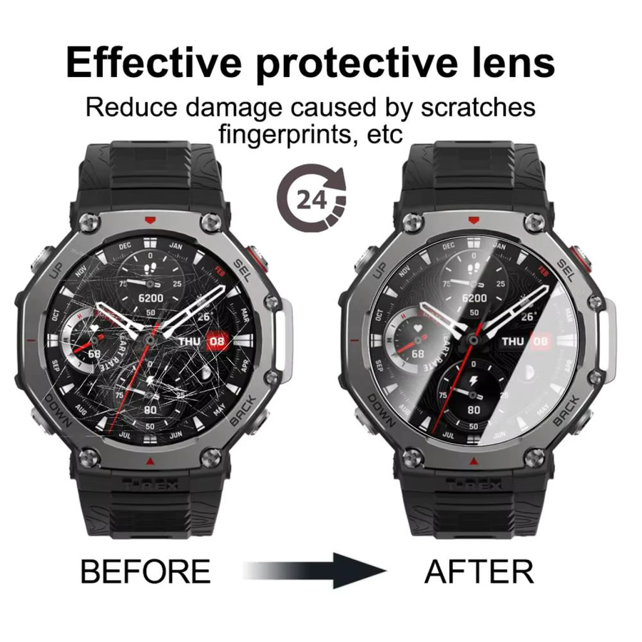 Huami Displayschutzfolie aus Glas für Amazfit T-Rex 3/3Pro, transparent - Bild 2