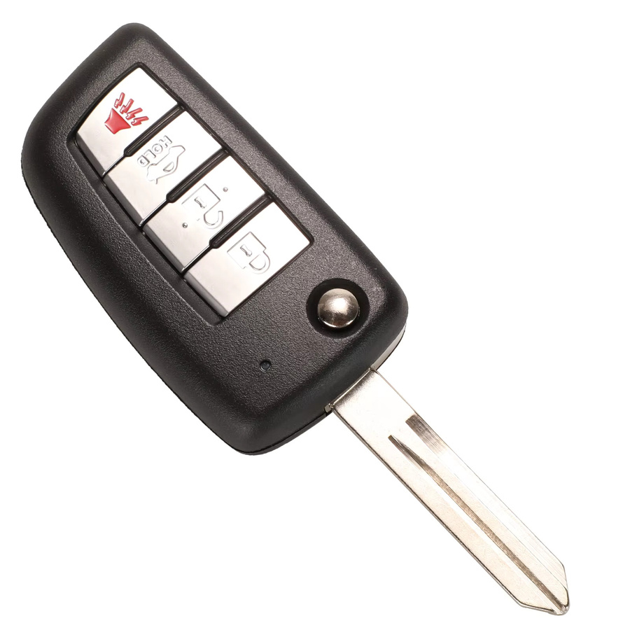 Jingyuqin Flip Fernbedienung Auto Schlüssel mit 4 Tasten in Schwarz für Nissan X-Trail, Tiida, Maxima, Altima, Armada und 350Z (433/315MHz, ID46) - Bild 3