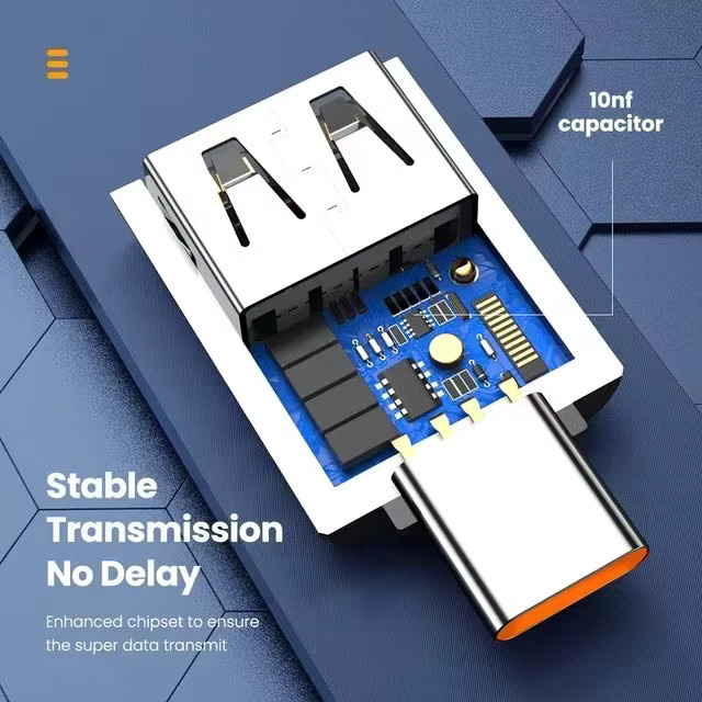USB 3.0 auf Typ C OTG Adapter in Schwarz für Schnellladen und Datenübertragung an Laptop, PC, Samsung und Xiaomi - Bild 3