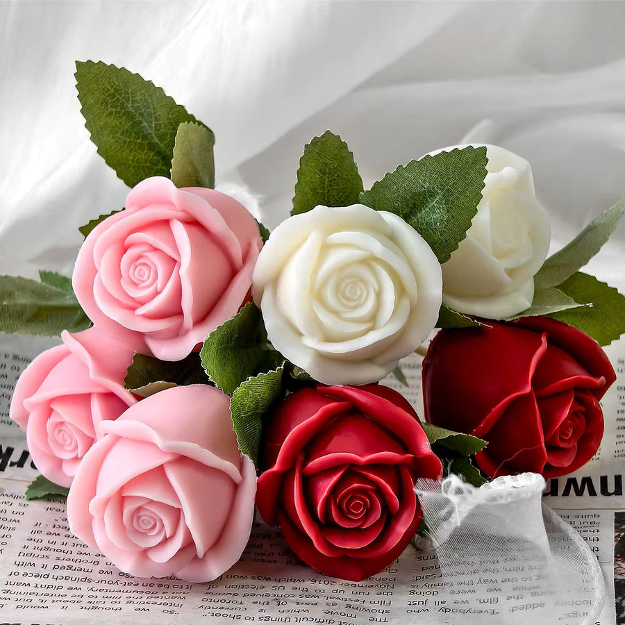 UDOCOOL 2er-Set Silikonformen in Rosa für DIY Rosen-Kerzen, Seife, Gips und Schokolade - Bild 2