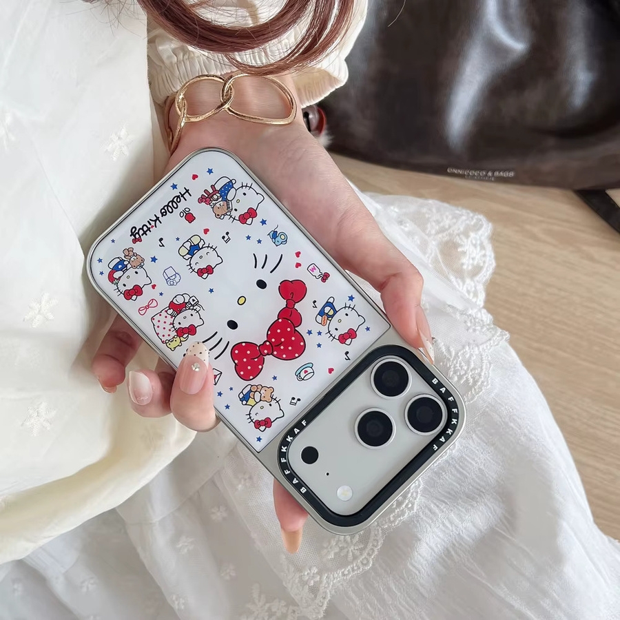 Sanrio Hello Kitty Handyhülle mit Schleifen und Trageband für iPhone 17 16 15 14 13 Pro Max, stoßfeste weiche TPU-Abdeckung - Bild 5