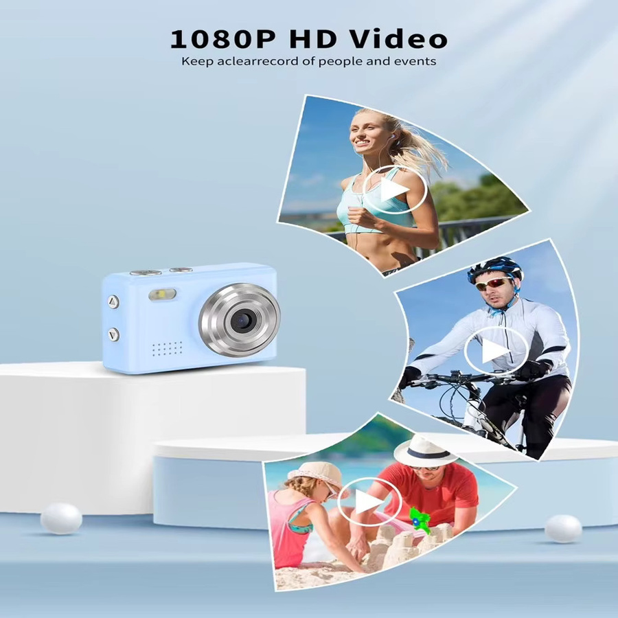 Kaysunlink Mini Action Kamera mit Bildschirm, 1080p Videorecorder für Sport und Outdoor, Schwarz - Bild 2