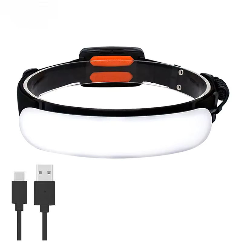 XIWANGFIRE Ultraweitwinkel-COB-Stirnlampe mit integriertem 5000-mAh-Akku, wiederaufladbare LED-Stirnlampe in Schwarz und Weiß - Bild 6