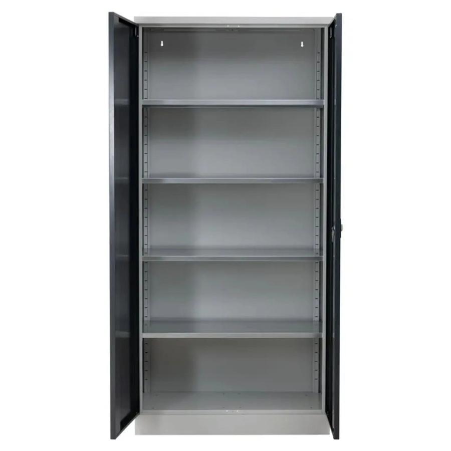 PROREGAL Stahlschrank Bee mit 6 Fachböden aus Metall in Grau und Anthrazit, H x B x T: 195 x 92 x 50 cm - Bild 2