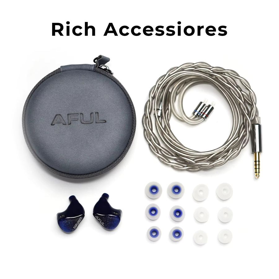 AFUL Explorer HiFi Wired Hybrid-Kopfhörer in Blau mit 1DD+2BA Hybrid-Technologie und 3D-gedruckter Akustikröhre als In-Ear-Monitor - Bild 4