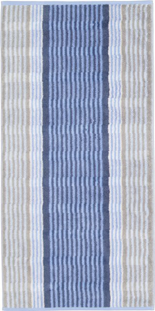 Handtuch NOBLESSE HARMONY in Blau mit Streifen aus Baumwoll-Terry aus Oeko-Tex Standard 100 - Bild 1