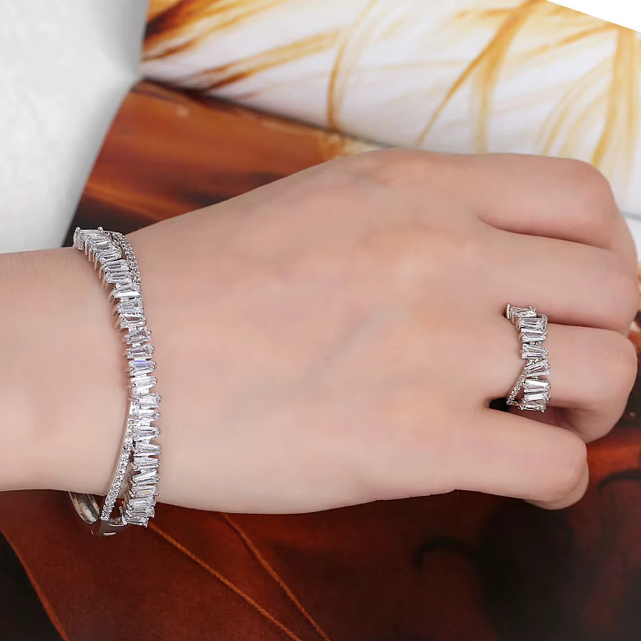 Yupsk Schmuck-Set, Ring und Armband, Silber, Zirkonia, Unisex - Bild 3