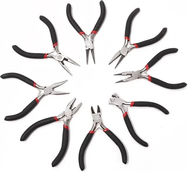 Multifunktions Schmuck-Werkzeugset aus Metall mit Zange, Nadel, gebogener Spitze, Schere und Klemmen für dein DIY-Schmuckdesign - Bild 1