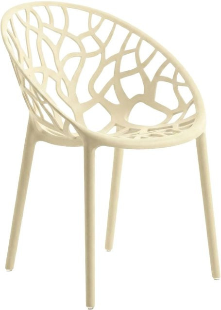 CLP Gartenstuhl Hope in Creme, stapelbarer und wetterfester Gartenstuhl für Terrasse und Balkon - Bild 1