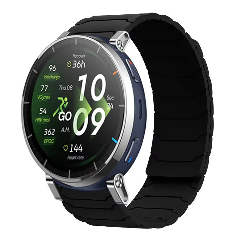 Amazfit Uhrenarmband Silikon, Magnetisch, Schwarz, 20mm 22mm - Bild 4