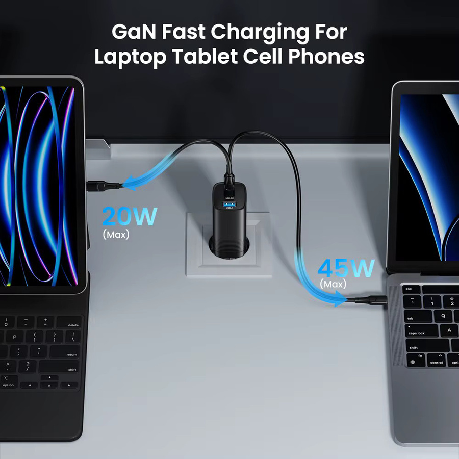 ASOMETECH GaN USB Typ C Ladegerät 65 W in Schwarz mit PPS PD und QC4.0 Schnellladefunktion für MacBook, Laptop, iPad, iPhone 16 und Samsung S23 Ultra - Bild 3