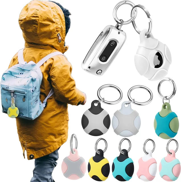 Wasserdichter Apple AirTag-Halter in Multicolour als kratzfester Schlüsselanhänger und Schutzhülle für Kinder, Gepäck, Geldbörse und Hundehalsband - Bild 1