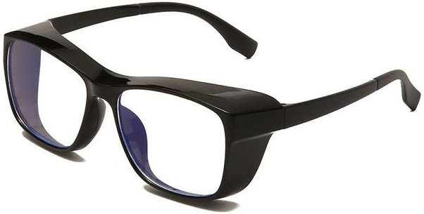 Wucifang Jewelry Winddichte Schutzbrille mit Seitenschutz und Blaulichtfilter für Staub und Pollenallergie in Schwarz und Clear - Bild 1