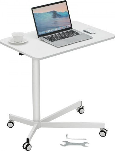 VEVOR Mobiler höhenverstellbarer Schreibtisch mit Gasfeder, Rollbarer Laptop-Tisch mit 360 Grad schwenkbaren Rollen für Home Office und Schule, Tragkraft 51 kg - Bild 1