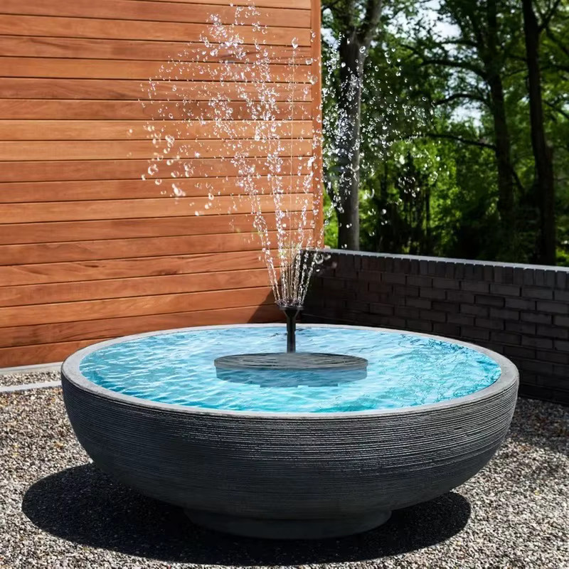 Solarbetriebener Wasserfall-Brunnen von PDQ für Garten, Pool und Teich als dekorative Outdoor-Vogelbad-Lösung in runder Form - Bild 3