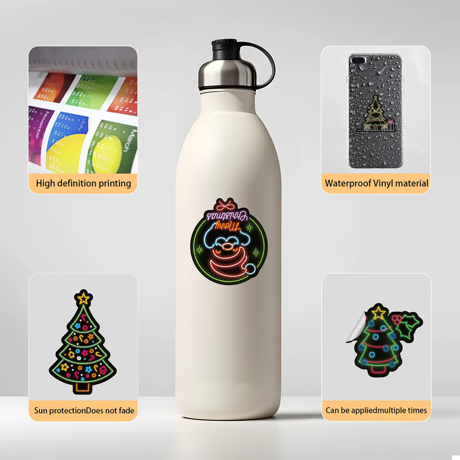 50 Stück Neon Weihnachten Graffiti Aufkleber Multicolor von BulingBulingStickers Store - Bild 4