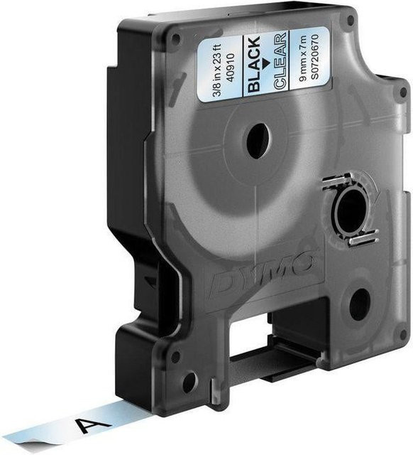 DYMO D1 Schriftbandkassette 40910, schwarz auf transparent, Polyester, Breite: 9 mm, Länge: 7 m - Bild 2