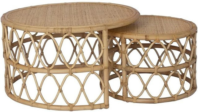 Ronita Couchtisch aus Rattan in Beige mit einer Breite von 80 cm - Bild 1