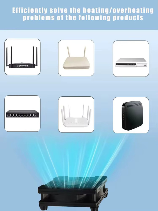 AuyiHomu USB-Lüfter mit Schalter und doppelseitigem Netzgewebe in Schwarz für Router, Modem, TV-Box und PC - Bild 7