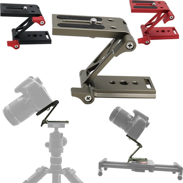 YPAY Tragbarer Z-Typ Tilt Stativkopf mit Quick Release Platte in Schwarz für Canon und Sony SLR Kameras - Bild 1