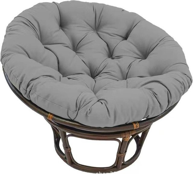 HomeHarmony Hängesessel-Kissen-Set in Dunkelgrau mit verdicktem Sitzkissen und Rückenlehne, Durchmesser: 40 cm - Bild 1