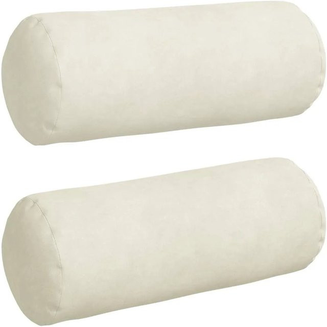 vidaXL Bolsterkissen 2er Set aus Cordstoff in Beige, Durchmesser: 15 cm, Länge: 40 cm - Bild 1