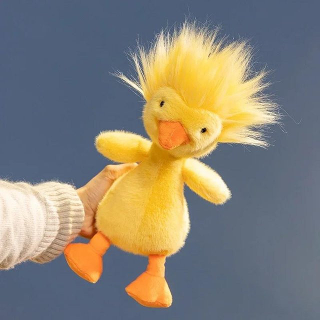 Kawaii Lebensecht Langes Haar Ente Plüschtier, Gelb, ab 14 Jahren - Bild 1