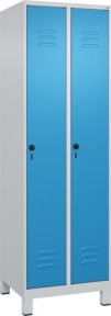 C+P Wäsche-Spind Classic PLUS mit 2 Abteilen, Stahl, grau/blau, H x B x T: 195 x 60 x 50 cm - Bild 1