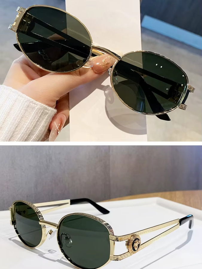 Samjune Sonnenbrille, oval, Vollrand, Metall, gold, Unisex - Bild 4