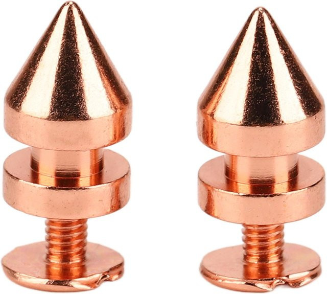 OutsideWorld Stachelkegel Stachelnieten Set aus Messing in Roségold mit Schraubverschluss für DIY, 100 Stück, B: 8 mm, H: 13,5 mm - Bild 1