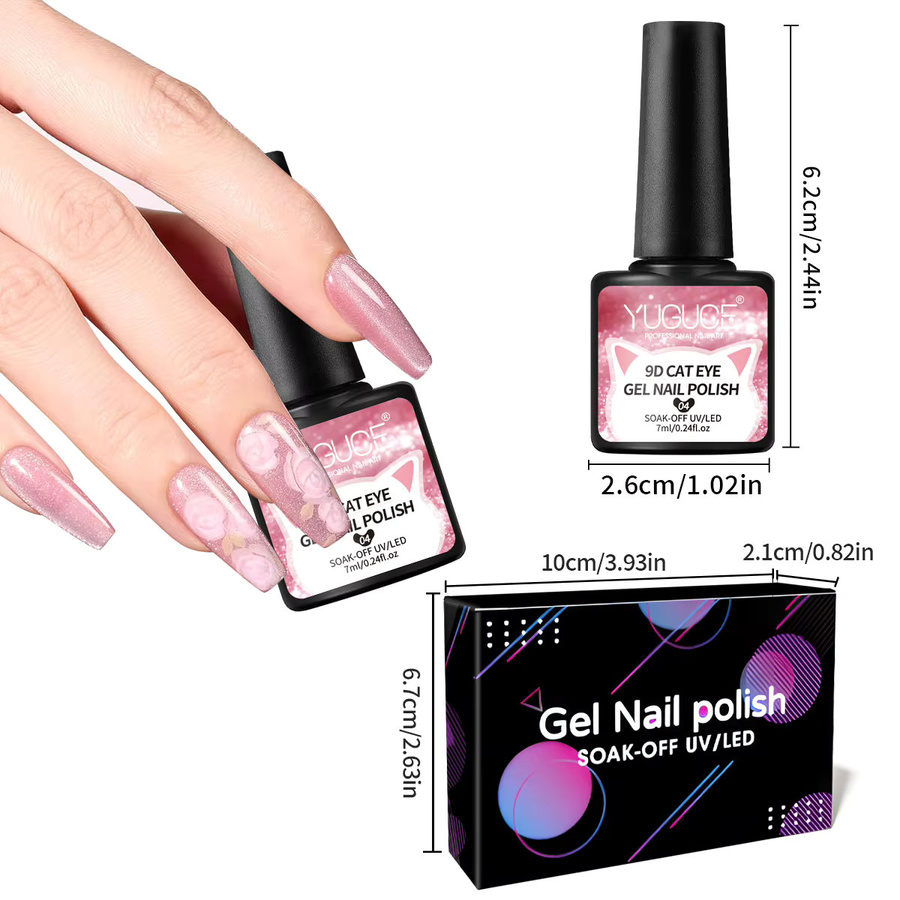 YUGUCE Katzenaugen-Nagellack-Gel, 6 Stück, glänzend - Bild 2