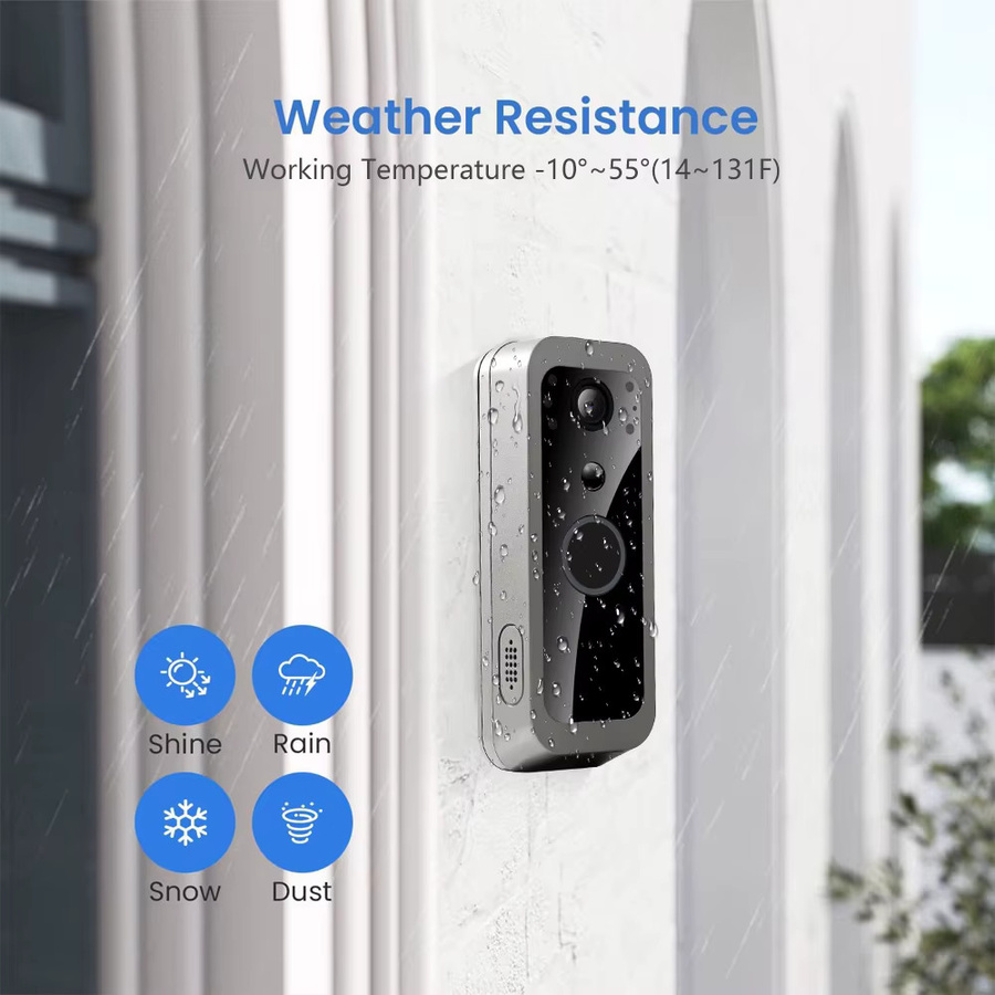 Tuya Smart REHENTRONIX Video Türklingel mit 3MP Kamera und 5 Zoll Monitor, drahtloses 2,4G Wi-Fi Intercom System für Outdoor, batteriebetrieben - Bild 6
