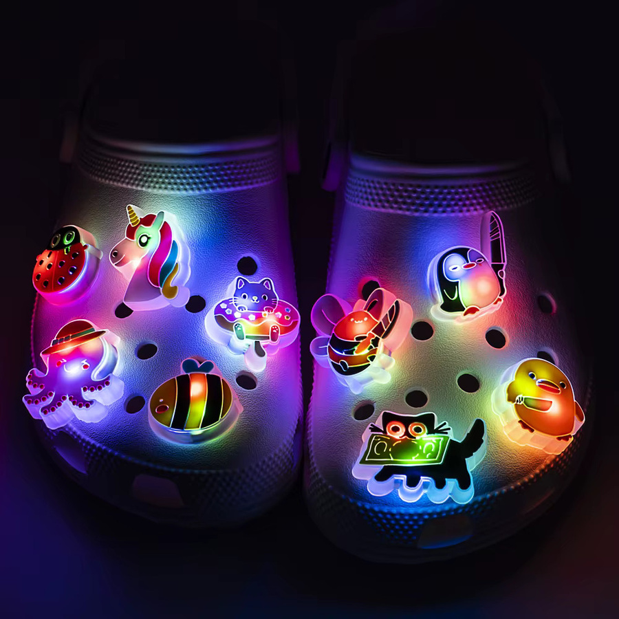 Schuh Charms, Eule Ente Katze Panda Biene Schwein, Rosa, Clog Pins - Bild 2