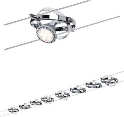 Paulmann Cardan 94153 Seil-Komplettsystem für GU5.3, 80W, Chrom matt - Bild 1