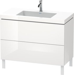 Duravit Waschtischunterschrank L-Cube c-bonded in Weiß Hochglanz mit 2 Auszügen, B/T: 100 x 48 cm - Bild 1