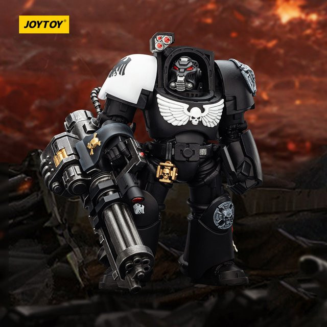 JOY TOY Warhammer 40k Varek Raven Guard Terminator Space Marine, Actionfigur, 1/18, Heavy Assault Cannon - Bild 1