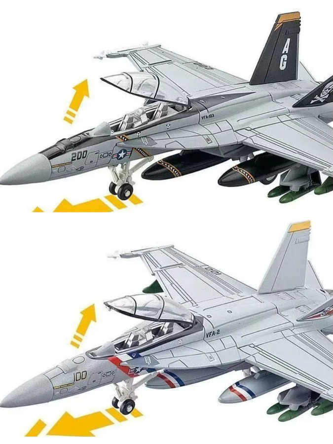 ZOCO US F18 F/A-18F Super Hornet Fighter, Flugzeugmodell, Maßstab 1:72, Kunststoff, ab 3 Jahren - Bild 5