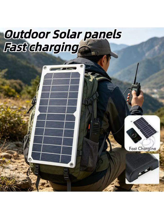 EESBAO Tragbares Solarpanel USB-Ladegerät mit USB-A Anschluss für Handy und Powerbank - Bild 7