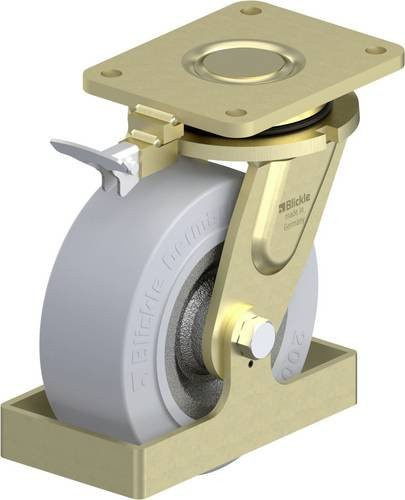 Blickle Schwerlast-Lenkrolle LS-SE 202K-SG-RI4-FS in Anthrazit und Grau aus Stahl mit einem Rad-Durchmesser von 200 mm und einer Tragfähigkeit von max. 850 kg - Bild 1