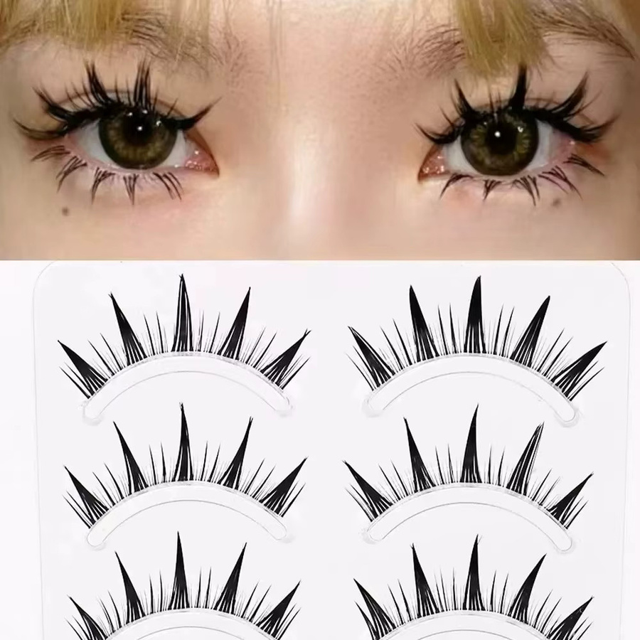 LIMEIKAI Künstliche Wimpern Volumen-Manga-Stil, 5 Paar, Unisex - Bild 3