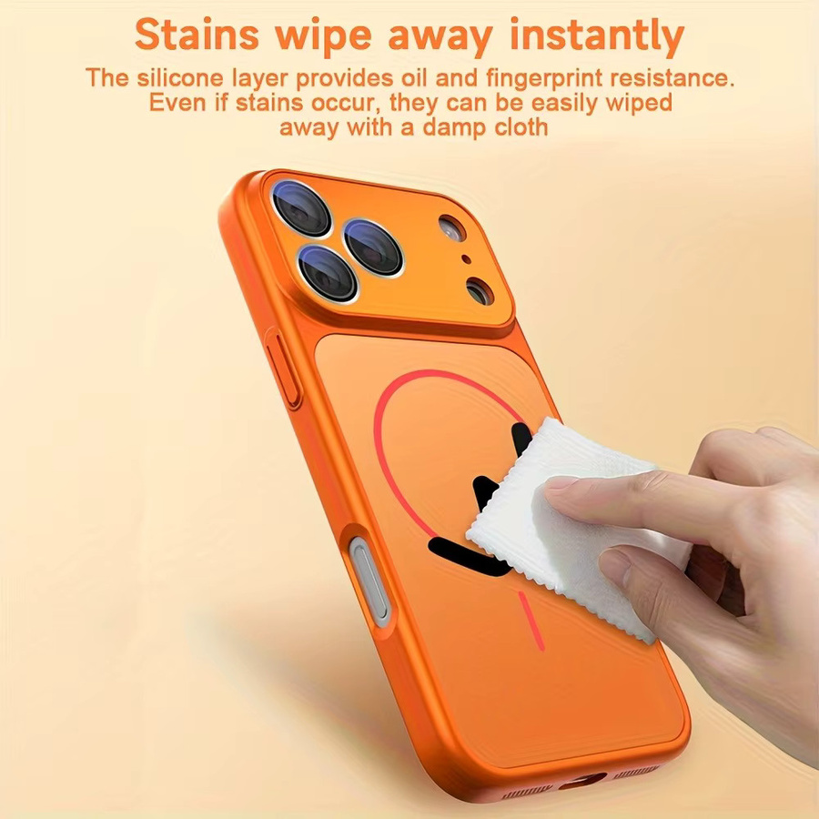 Magnetische kabellose Ladehülle 17Pro Acryl-Cover für iPhone 11 12 13 14 15 16 17 Pro Max in Blau und Orange - Bild 1