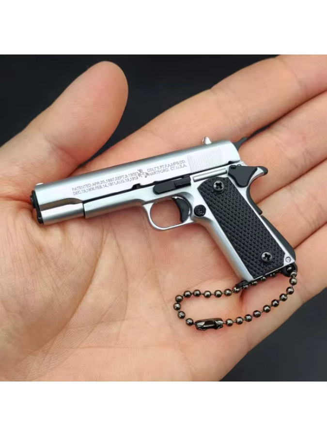 NOCCLILI 1911 Pistolenmodell-Schlüsselanhänger, 1:3 Vollmetall, abnehmbares Dekompressions-Gadget - Bild 3