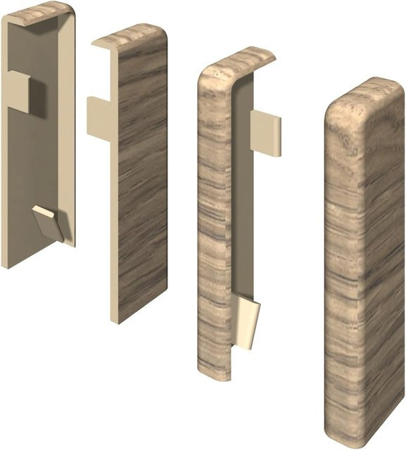 Egger Endstück Kubisch Eiche Greige Beige Grau 2 Stück - Bild 1