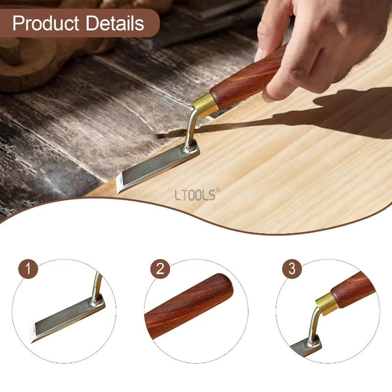 LTOOLS Schwanenhals-Schaufel aus weißem Stahl für Holzschnitt in Weiß - Bild 2