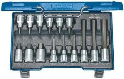 Gedore Steckschlüsselsatz IN 19 LKM 15-teilig für Innen-Sechskant 5-17 mm in Silber - Bild 1